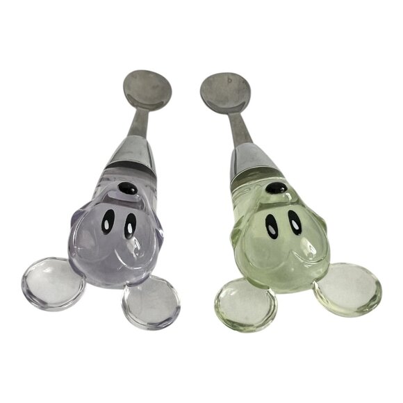 Disney Mickey Mouse Toddler Spoons 6" Purple, Green Acrylic On Stainless Steel - Picture 3 of 7